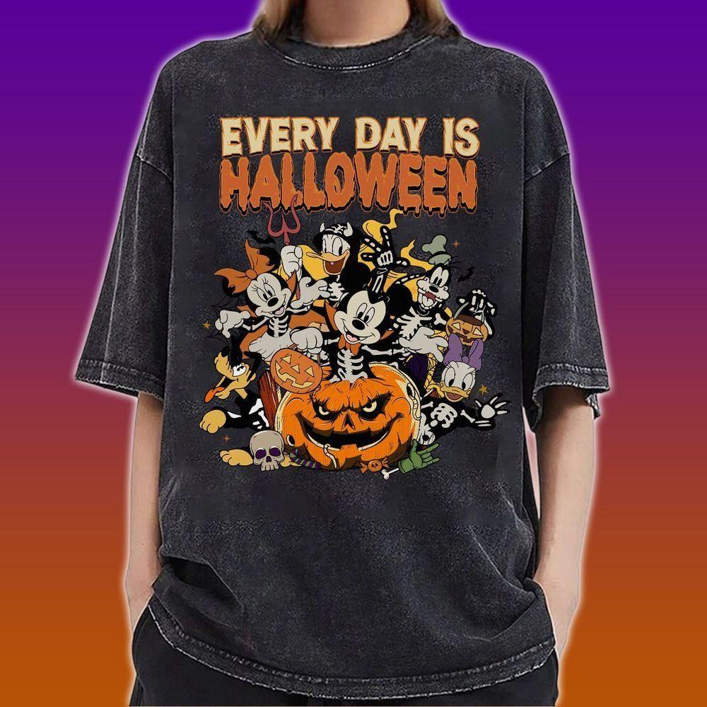Retro Mickey And Friends Skeleton Halloween Vuitino Merch